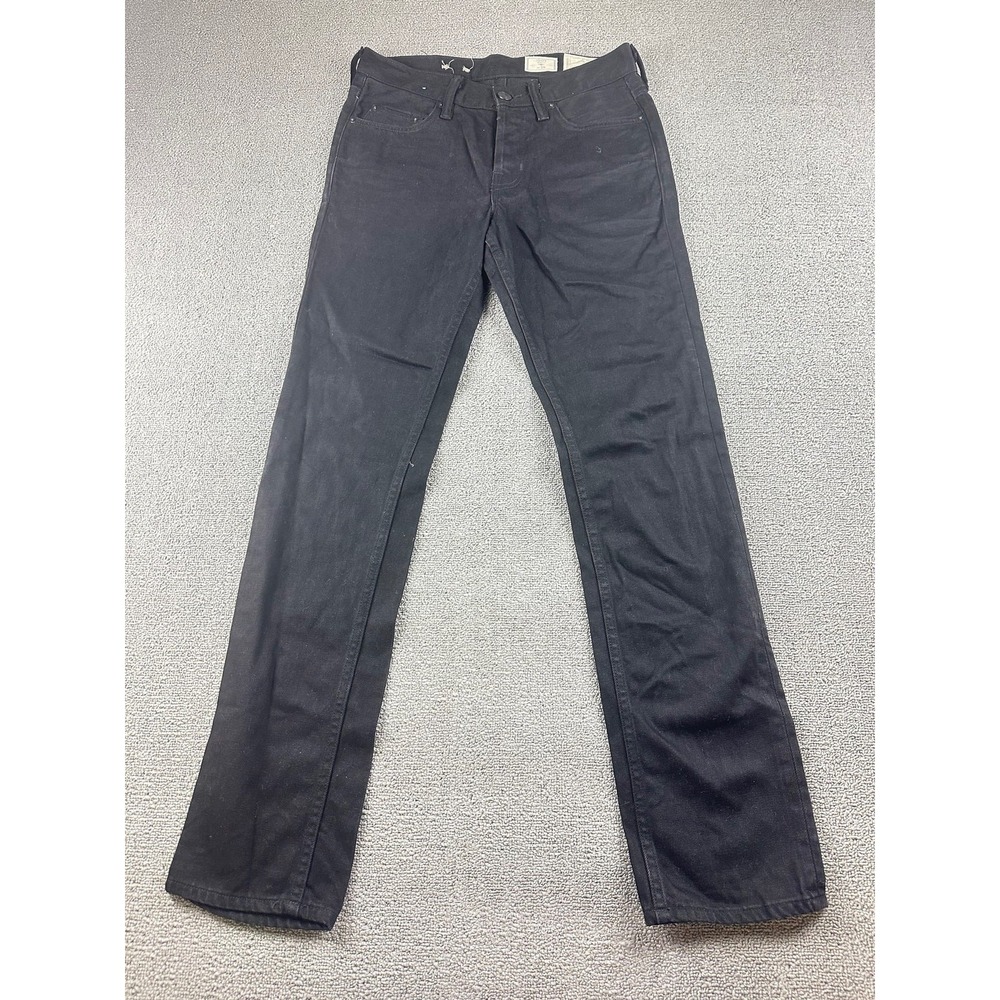 AllSaints Jeans Men 28 Black Iggy Slim Fit Denim Button Fly Rocker Streetwear